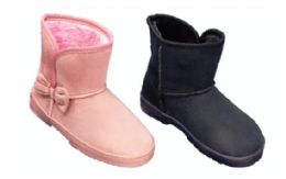 24 Wholesale Women's Winter Boots With Fur Lining And Bow