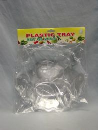 48 Wholesale 2 Piece Plastic Tray Fish Design