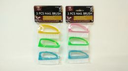 144 Pieces 3 Piece Plastic Nail Brush - Manicure and Pedicure Items