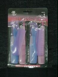 36 Wholesale 12 Piece Plastic Hair Comb Set
