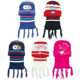 72 Units of Children's Hat And Scarf Set - Winter Sets Scarves , Hats & Gloves