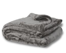 10 Pieces Oversized Mink Touch BlanketS- Grey Color - Blankets & Bedding