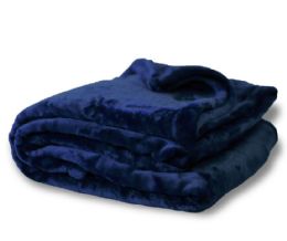 10 Pieces Oversized Mink Touch BlanketS- Navy Color - Blankets & Bedding
