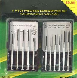 48 Wholesale 11 Piece Precision Screw Driver Set With Carrying Case