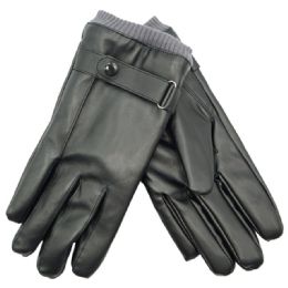 36 Pieces Men's Faux Leather Insulated Glove - Leather Gloves