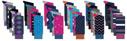 60 Pairs Men's Casual Cotton Dress Socks - Assorted Prints - Size 10-13 - 5-Pair Packs - Mens Crew Socks