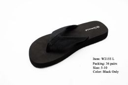 36 Wholesale Womens Black Sandals With Canvas Straps