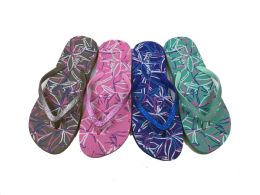 48 Wholesale Womens Beach Flip Flops With Glittering Straps