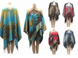24 Wholesale Womens Winter Poncho Cape Fashion Pullover Cloak