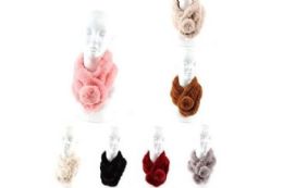 24 Pieces Womans Heavy Plush Winter Pom Pom Scarf - Winter Scarves