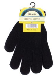 240 Wholesale Unisex All Black Chenille Gloves