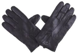 72 Wholesale Men's Black Leather Glove