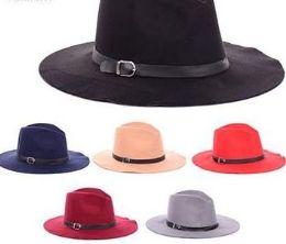 36 Wholesale Ladies Assorted Color Sun Hat With Buckle