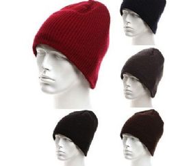 36 Pieces Mans Soft Knit Beanie Hat With Fur Lined - Winter Beanie Hats