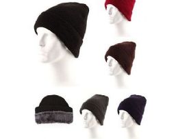 36 Pieces Men Fur Lined Winter Beanie Hat - Winter Beanie Hats