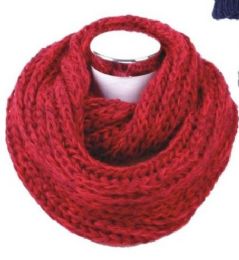 72 Pieces Women's Knitted Winter Infinity Scarf - Winter Scarves