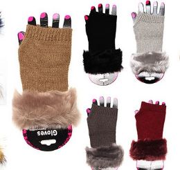 36 Pieces Winter Fingerless Glove With Faux Fur Soft Soft Cuff Warmer - Winter Gloves