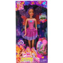 24 Wholesale 11.5" Diana Fairy Doll With Access In Window Box 3 Assorted Colors