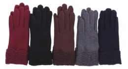 72 Pairs Women's Cotton Winter Glove - Knitted Stretch Gloves