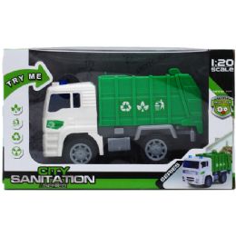 24 Pieces 6.25" Sanitation Truck With Light & Sound - Toy Sets