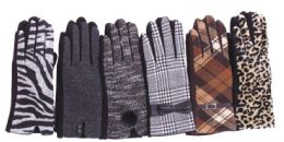 72 Wholesale Women's Assorted Design Winter Gloves