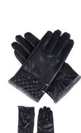 72 Pairs Mens Leather Winter Gloves With Snap Design - Leather Gloves
