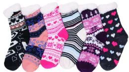 180 Wholesale Women's Assorted Design Fuzzy Sock