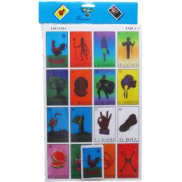 24 Pieces 11"x17" Loteria Mexican Bingo Play Set In Poly Bag W/ Header - Dominoes & Chess