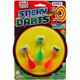 72 Bulk Sticky Dart Play Set On Blister Card