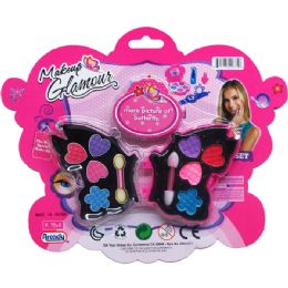 96 Pieces Butterfly Shape Make Up Beauty Set On Blister Card - Girls Toys
