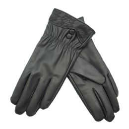 36 Units of Women's Faux Leather Glove - Leather Gloves