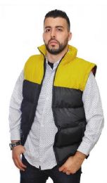 12 Wholesale Men's Nylon Synthetic Down Vest With Fleece Lining