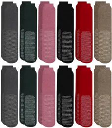 12 Pairs Yacht & Smith Women's Thermal NoN-Slip Gripper Bottom Tube Socks, Size 9-11 - Womens Slipper Sock