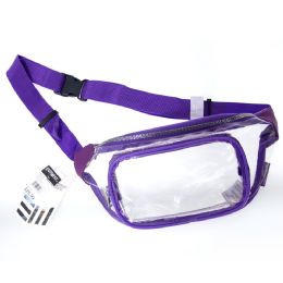 24 Pieces Fanny Packs Clear Transparent Waist Travel Packs In Purple - Fanny Pack