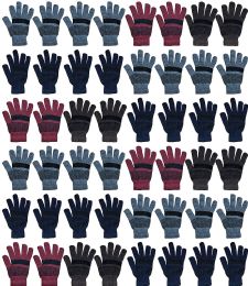 48 Wholesale Yacht & Smith 48 Pack Wholesale Bulk Winter Gloves Unisex (stripe Gloves a)
