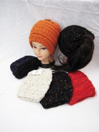 36 Pieces Womens Colored Speckle Beanie Knit Hat - Winter Beanie Hats