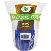 48 Wholesale Plastic Cups Solid Blue 16 Ounce