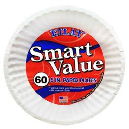 20 Pieces 60 Count 6 Inch White Paper Plates Eilat - Disposable Plates & Bowls