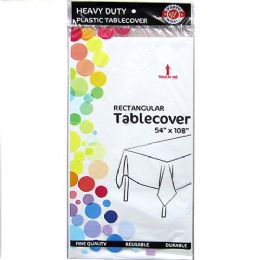 48 Wholesale White Plastic Tablecover Rectangle