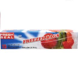 24 Wholesale Fresh Seal Gallon Freezer Bag Ziploc