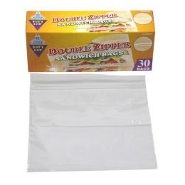 24 Wholesale 30 Piece Double Zipper Sandwich Bags