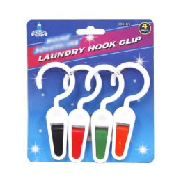 24 Pieces 4 Piece Clothes Line Hook Clips - Laundry  Supplies