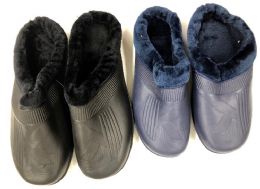 36 Wholesale Men's Winter Clogs With Fleece Warm Lining - Assorted Colors