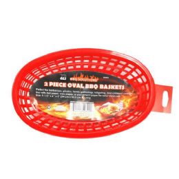 36 Bulk 2 Piece Oval Plastic Bbq Baskets