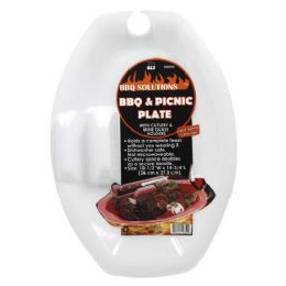 24 Pieces Bbq & Picnic Plate - Disposable Plates & Bowls