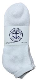 240 Wholesale Yacht & Smith Men's No Show Ankle Socks, Cotton Terry Cushioned, Size 10-13 White