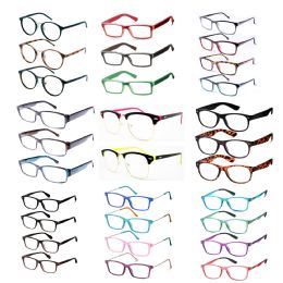 240 Pieces Assorted Colors And Power Lens Plastic Reading Glasses Bulk Buy - Eye Wear Gear