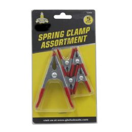 24 Wholesale Spring Clamp Assortment 5 Pack. 4 Small 1 Medium