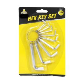 24 Units of 10 Piece Hex Key Set On Ring - Hex Keys