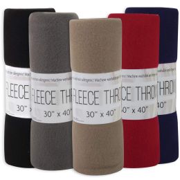 24 Wholesale Fleece Kids Blanket 30" X 40" - 5 Assorted Colors